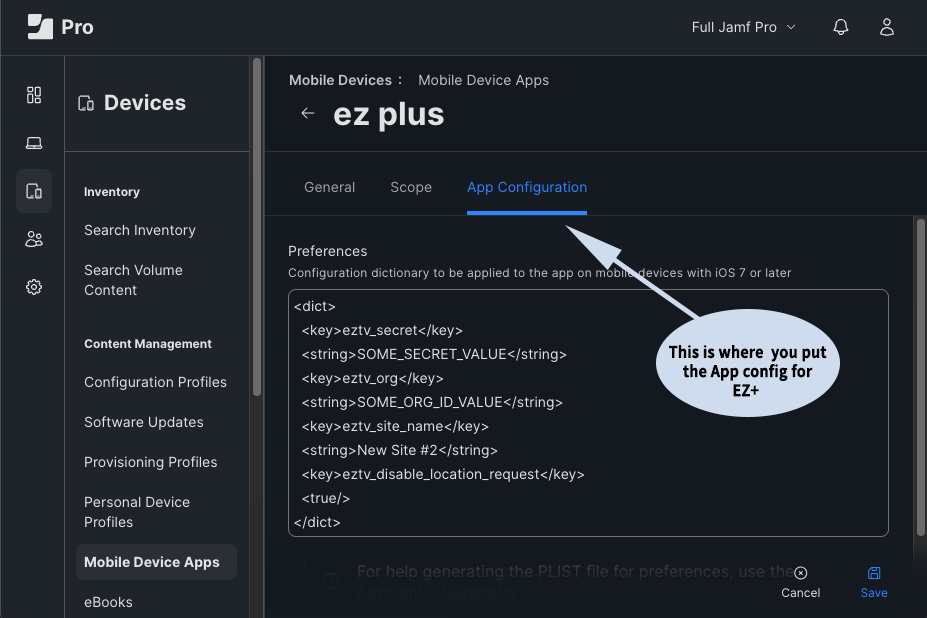 ezplus auto-sync and jamf app config