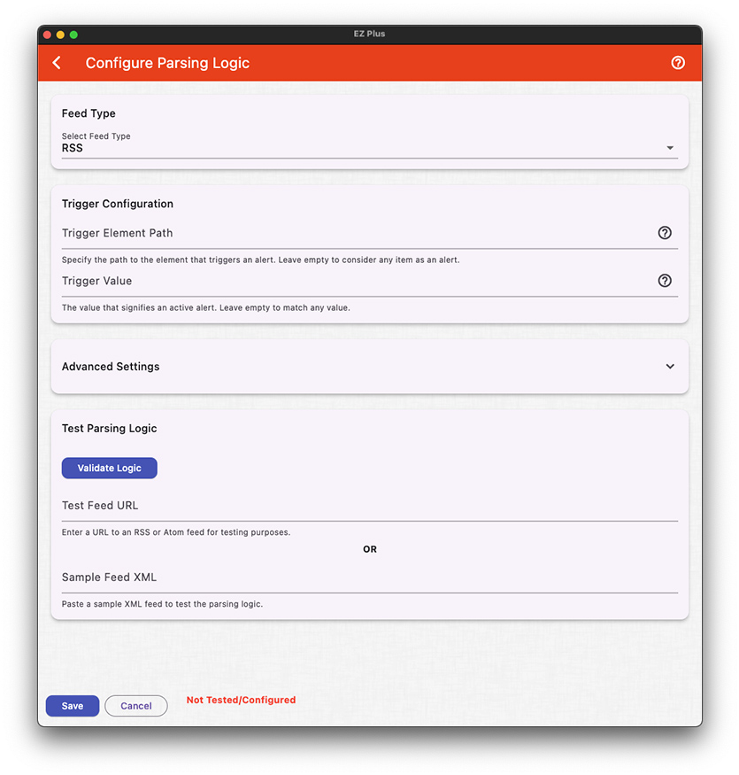 eztv configuring and testing alert sources