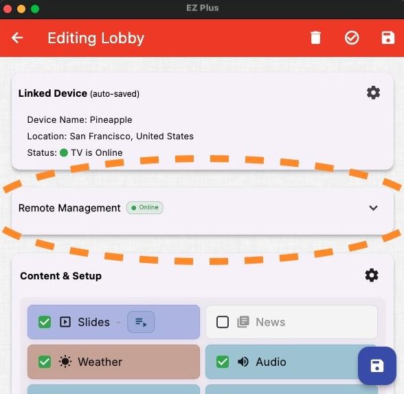ez plus remote management in tv forms