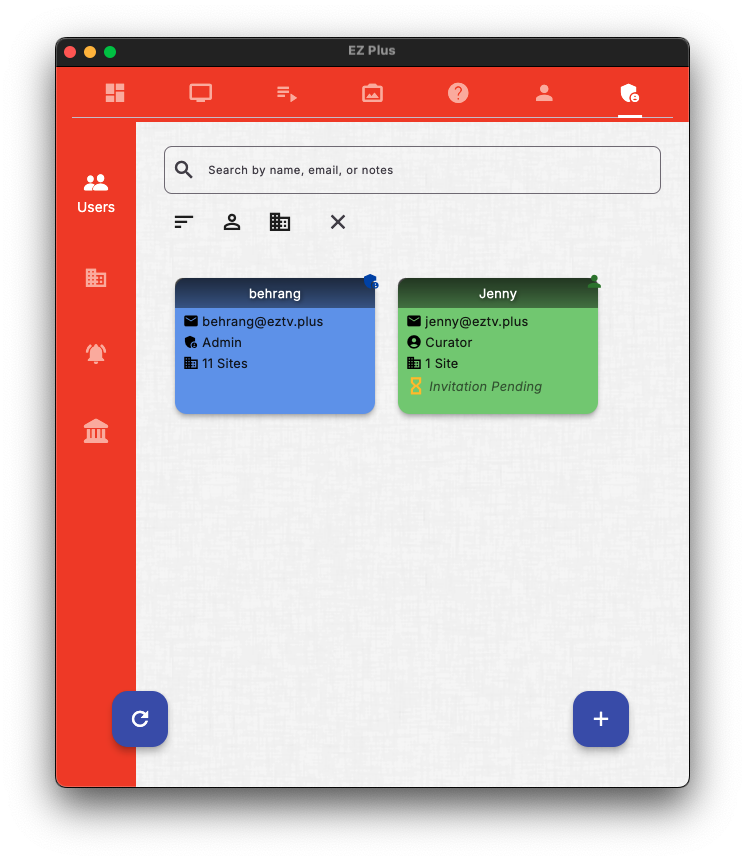 EZTV supports user roles and organization sites to help you collaborate effectively