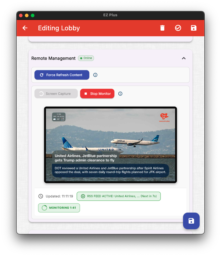 Free digital signage for Apple TV from eztv with Remote Management feature