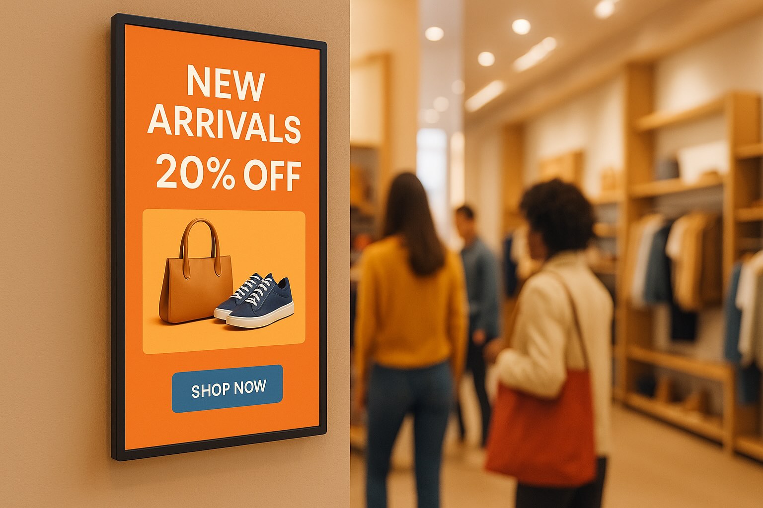 Digital signage for businesses in retail stores showcasing promotions on Apple TV using EZTV