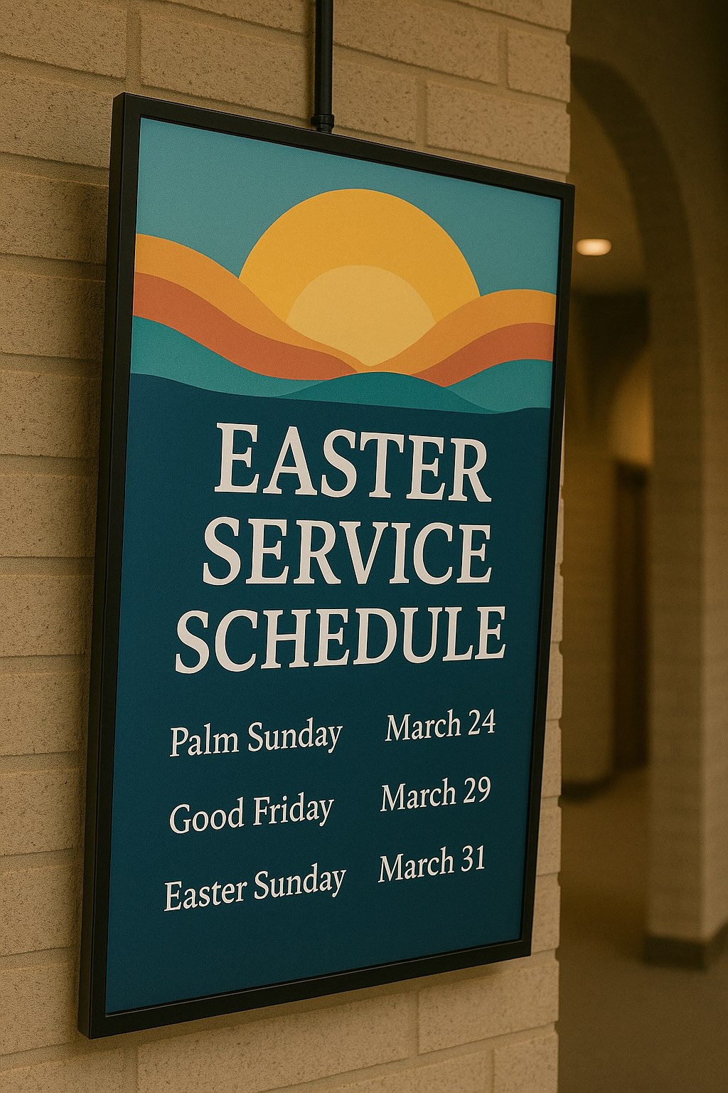 Digital signage for churches promoting events