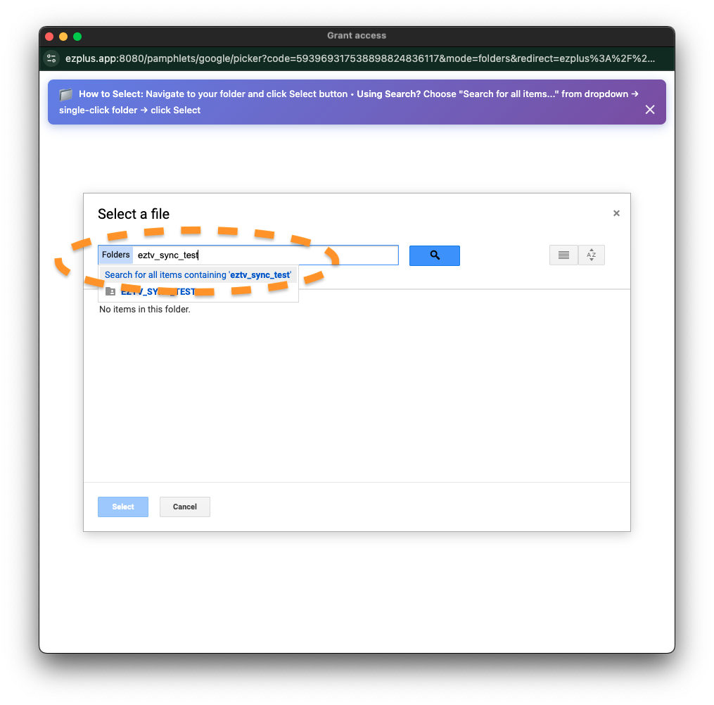 You can navigate to the folder or search for your desired google folder